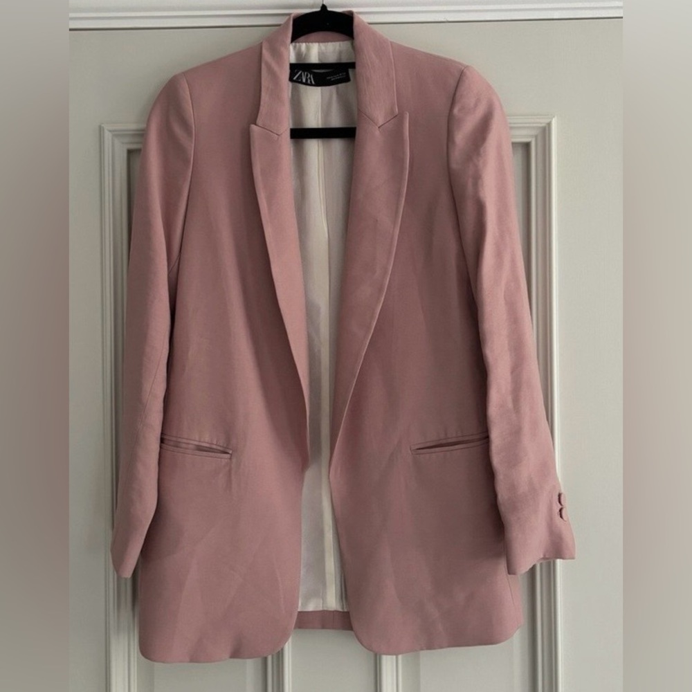 Zara Women's Blush Pink Oversized BlazerJacket
